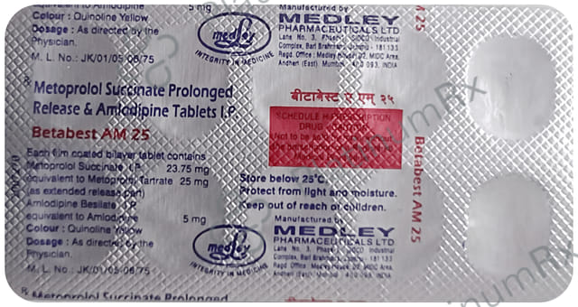 Betabest AM 5/25mg Tablet 10s