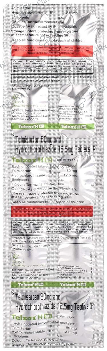 Telzox H 12.5/80mg Tablet 10s