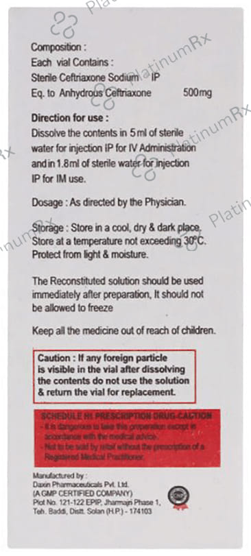 Ceftavag 500mg Injection 1s
