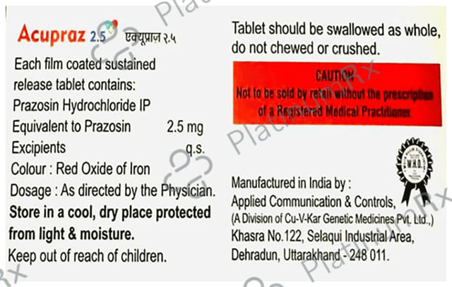 Acupraz 2.5mg Tablet SR 10s