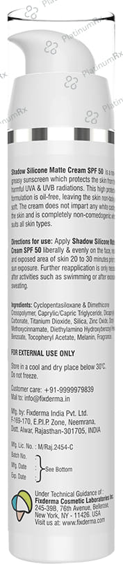 Fixderma Shadow Silicone Matte SPF 50 Cream 50gm