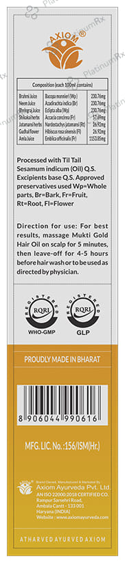 Axiom Mukti Gold Herbal Hair Oil 200 ml