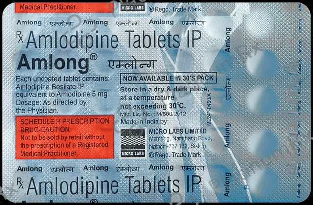 Amlong 5mg Tablet 30s