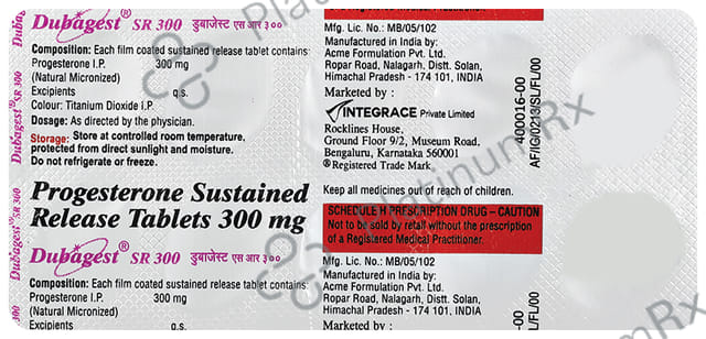 Dubagest SR 300mg Tablet 10s