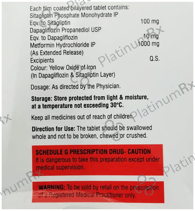 Sitabite DM 10/1000/100mg Tablet 10s
