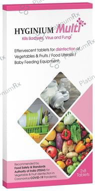 Hyginium Multi Vegetables, Fruits & Utensils Disinfection Effervescent Tablet