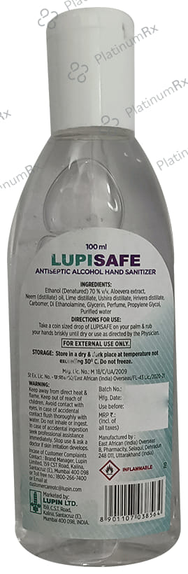 Lupin Lupisafe Hand Sanitizer 100 Sanitizer