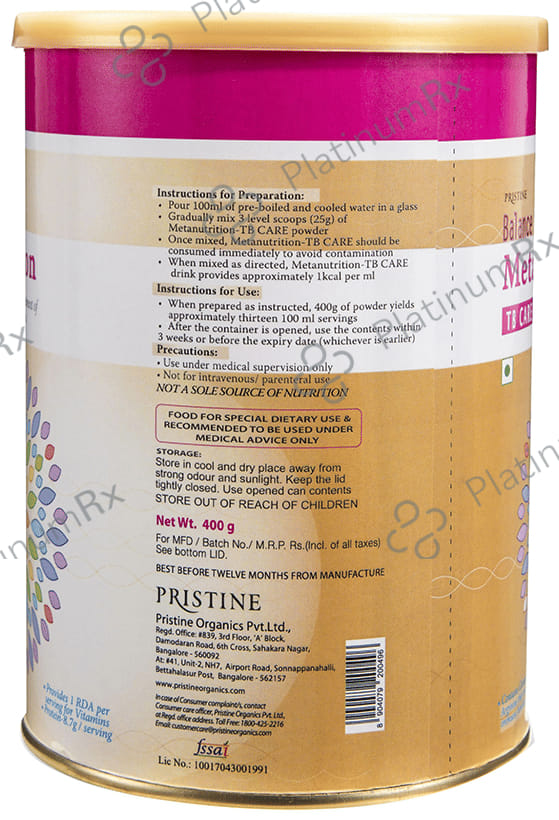 Pristine Balance Metanutrition TB Care Powder