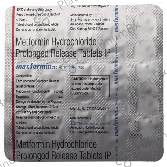 Maxformin 750mg Tablet PR 15s