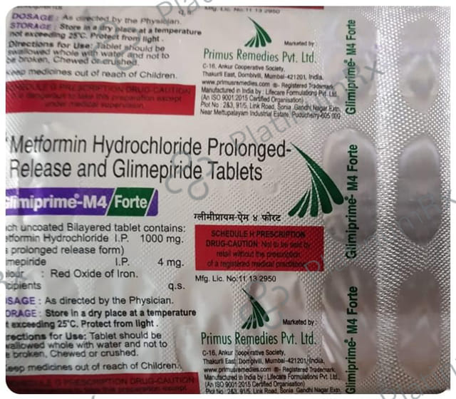 Glimiprime M 4/1000mg Forte Tablet PR 15s