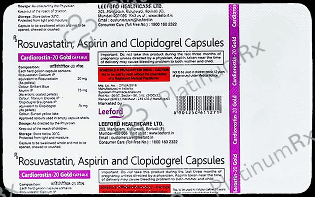 Cardiorostin Gold 75/20/75mg Capsule 10s