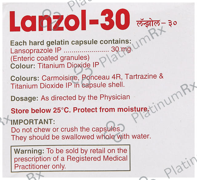 Lanzol 30mg Capsule 10s