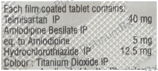 Tazpure Trio 40mg/5mg/12.5mg Tablet
