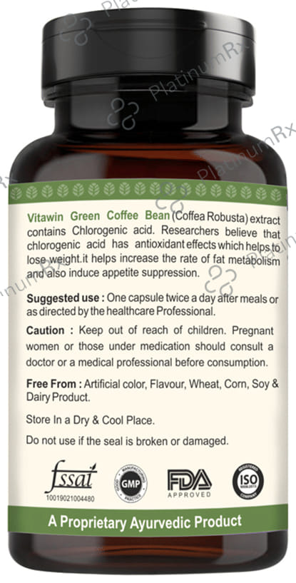 Vitawin Green Coffee 500mg Vegetarian Capsule