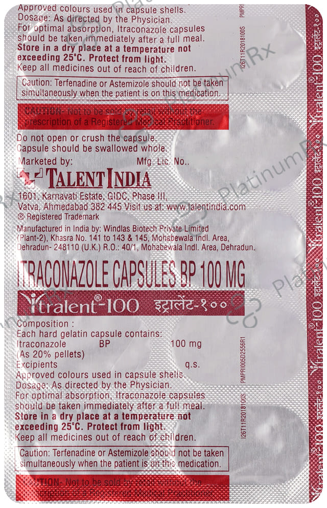 Itralent 100mg Capsule 10s