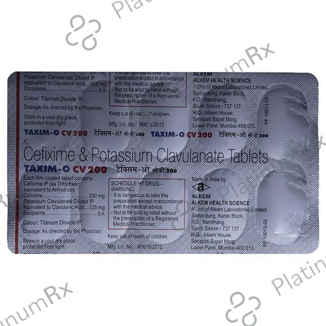 Taxim O CV 200/125mg Tablet 10s