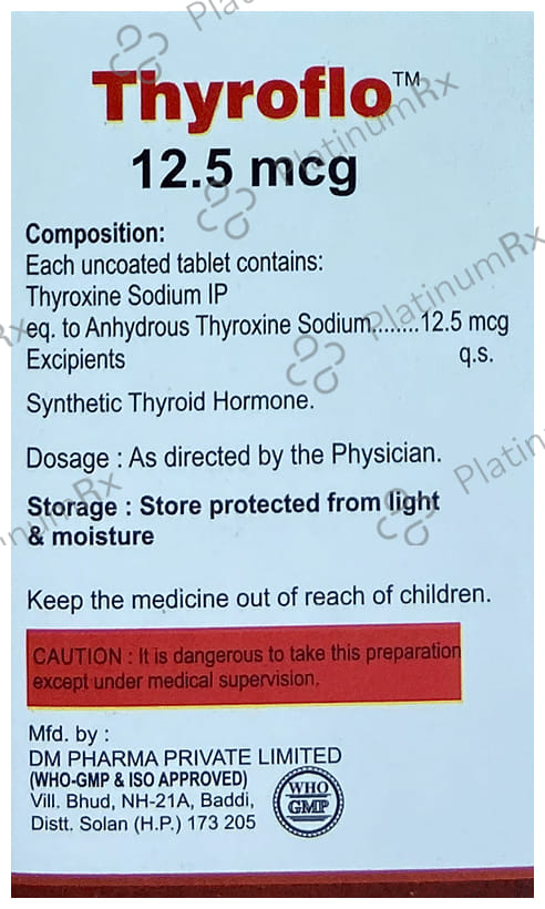 Thyroflo 12.5mcg Tablet 120s