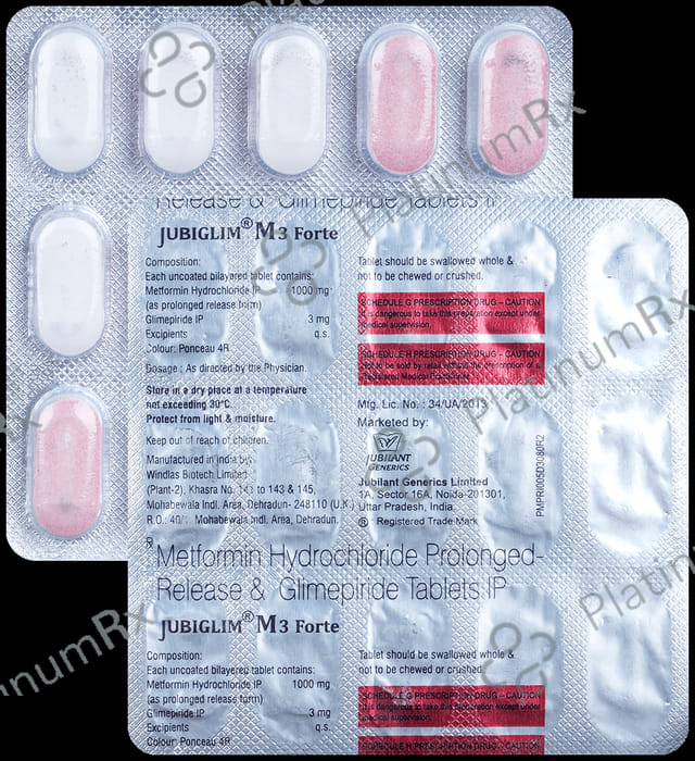 Jubiglim M Forte 3/1000mg Tablet PR 15s