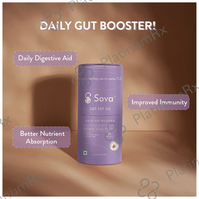 Sova Gut Set Go Sachet for Immunity & Digestion(1gm Each) Strawberry and Cream