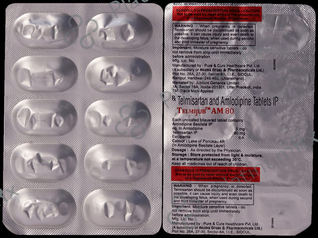 Telmijub AM 80mg Tablet 10s