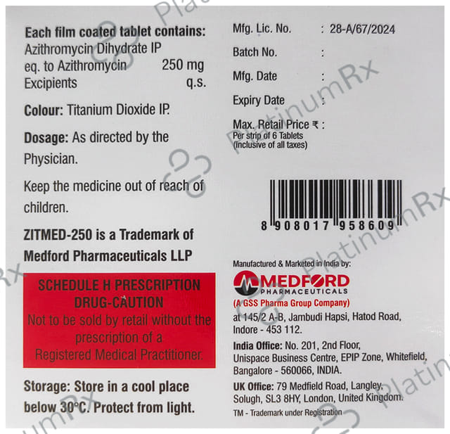 Zitmed 250mg Tablet 6s
