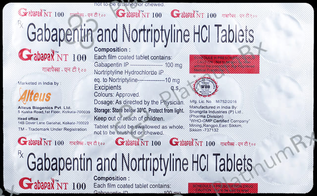 Gabapax NT 10/100mg Tablet 15s