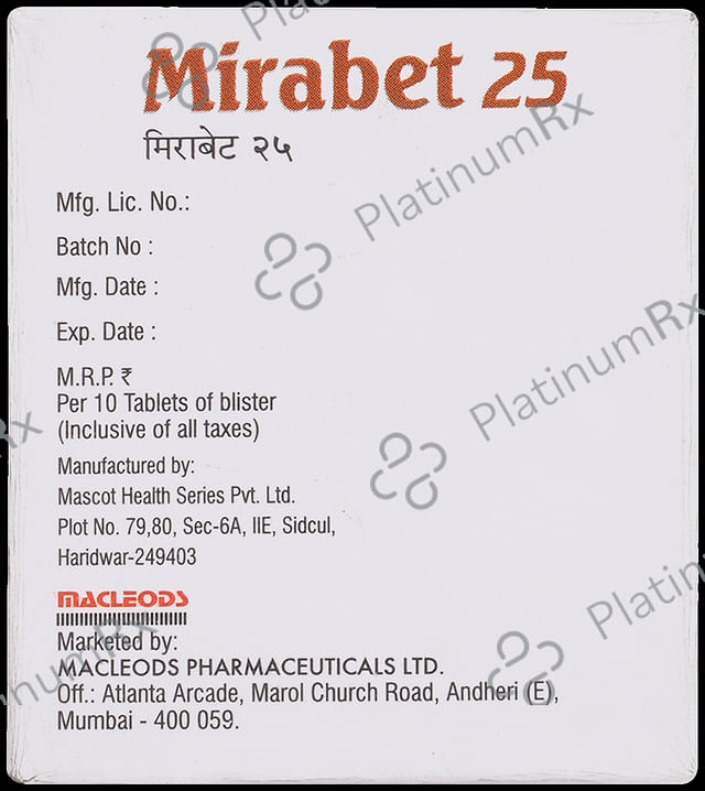 Mirabet 25mg Tablet ER 10s