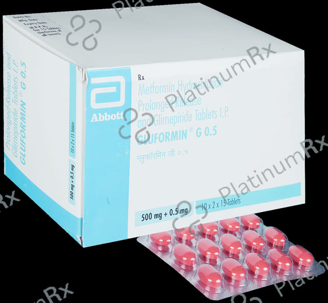 Gluformin G 0.5/500mg Tablet PR 15s