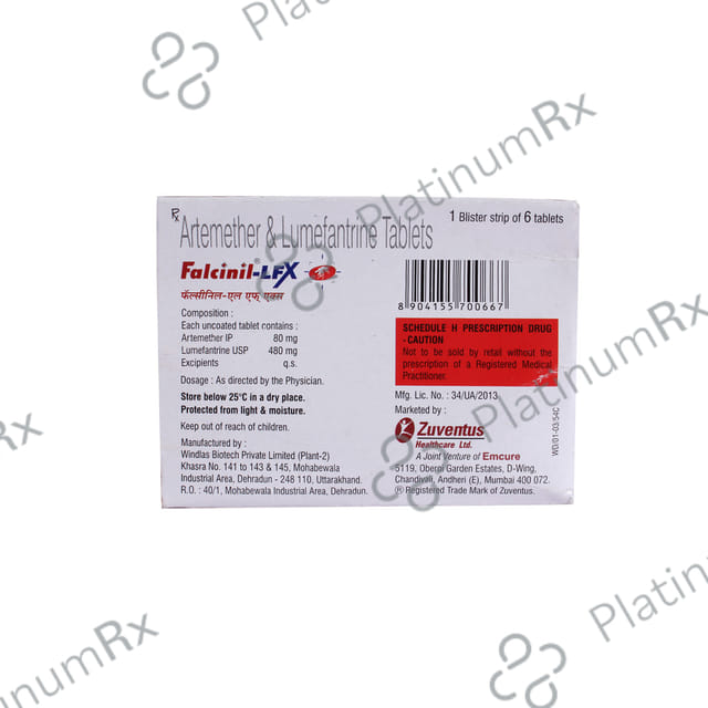 Falcinil Lfx 80/480mg Tablet 6s