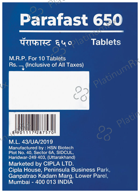 Parafast 650mg Tablet 10s