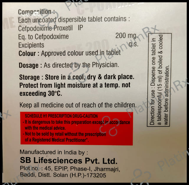 C Poxime 200mg Tablet DT 10s