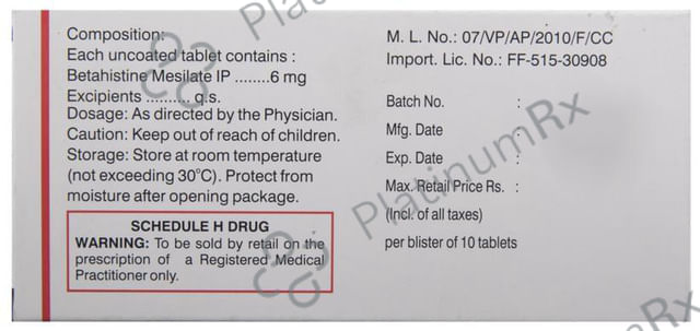 Merislon 6 Tablet