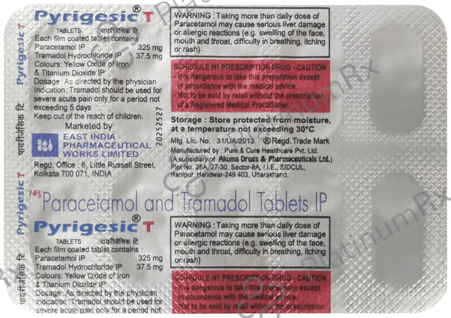 Pyrigesic T 325mg/37.5mg Tablet