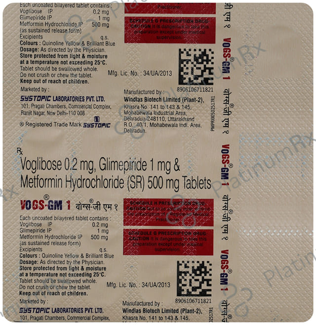 Vogs GM 1/500/0.2mg Tablet SR 15s