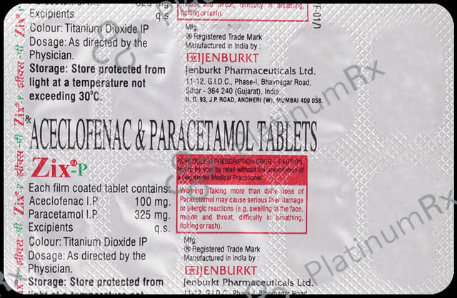 Zix P 100mg/325mg Tablet
