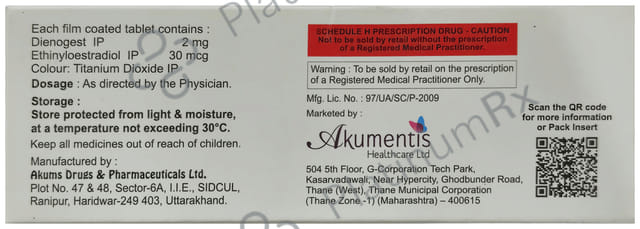 Estradine 30mcg/2mg Tablet 21s