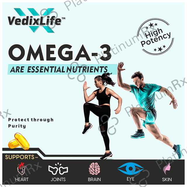 VedixLife High Strength Omega 3 Fish Oil 2500mg Softgel Capsule