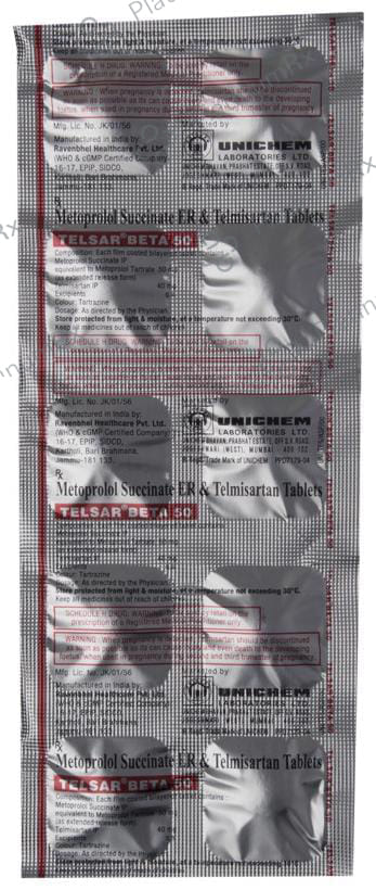 Telsar Beta 50/40mg Tablet ER 10s