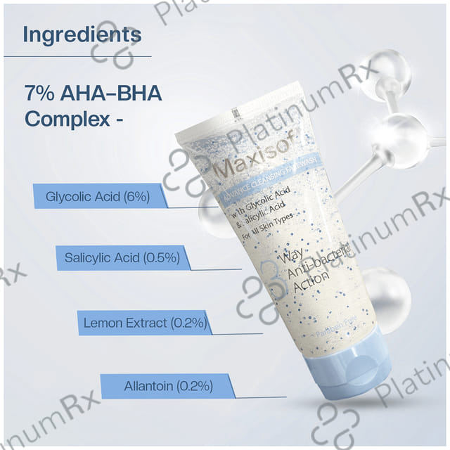 Maxisoft 3 Way Anti-Bacterial Action Advance Cleansing Face Wash (100ml Each) 1 Tube