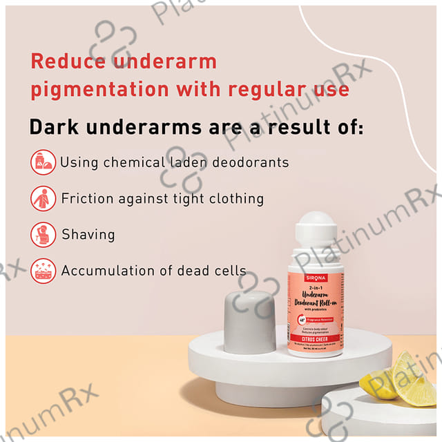 Sirona 2 in 1 Underarm Deodorant Roll-On Citrus Cheer