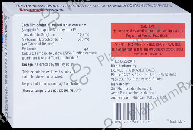 Sitared M XR 100/500mg Tablet 10s