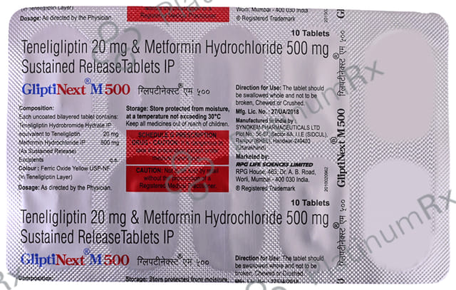 Glipti Next M 500/20mg Tablet SR 10s