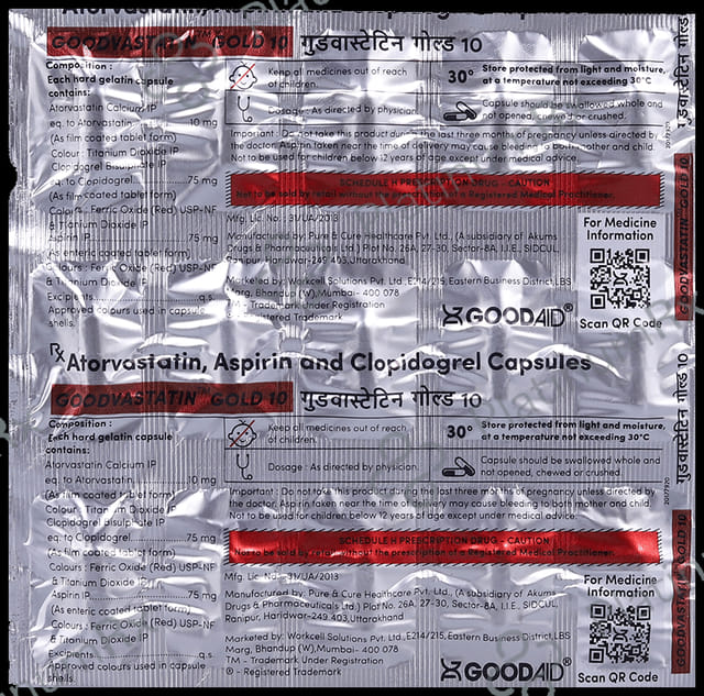 Goodvastatin Gold 10/75/75mg Capsule 15s