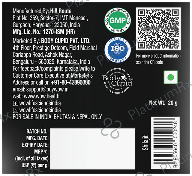 WOW Life Science Pure Himalayan Shilajit Resin