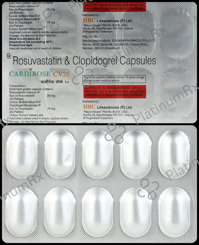 Cardirose CV 20/75mg Capsule 10s