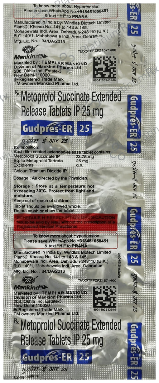 Gudpres ER 25mg Tablet 10s