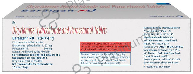 Baralgan NU 20/500mg Tablet 10s