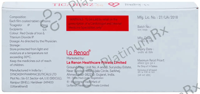 Ticahenz 60mg Tablet 14s