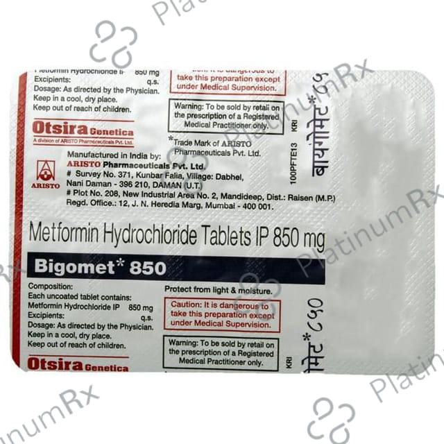 Bigomet 850mg Tablet 10s