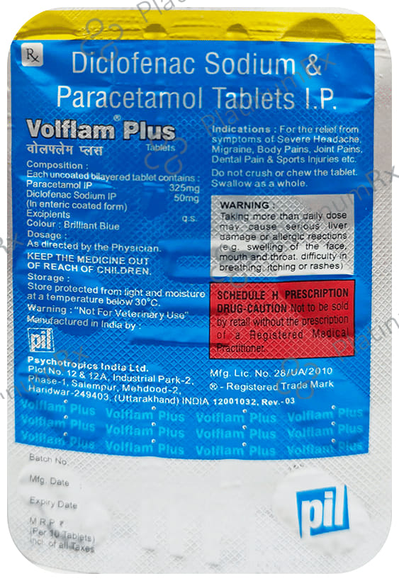 Volflam Plus 50/325mg Tablet 10s